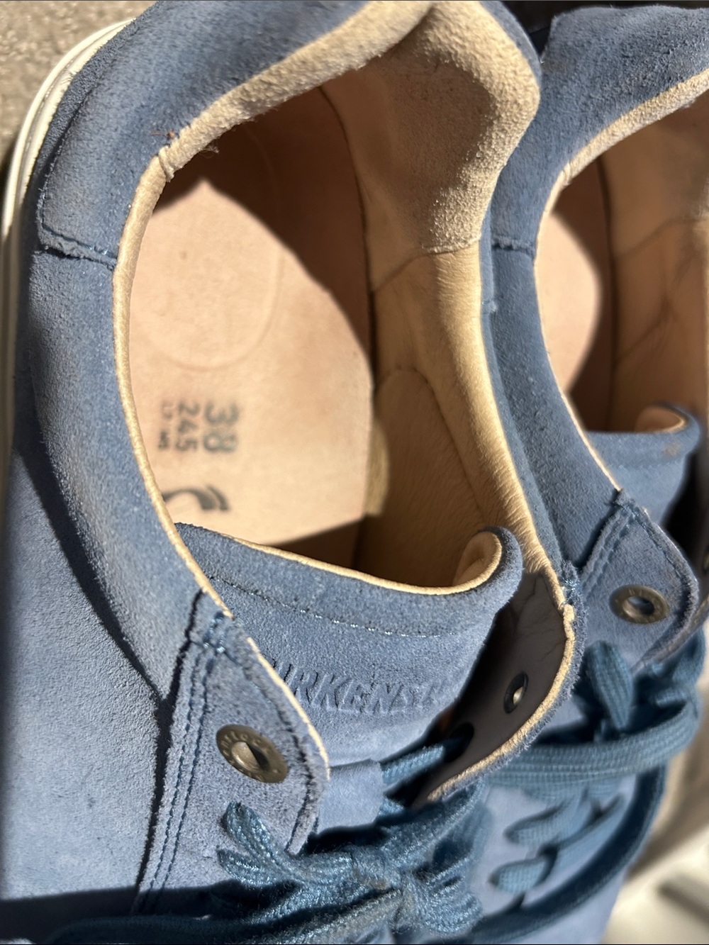 Birkenstock Light Blue Suede Lace-Up Sneakers